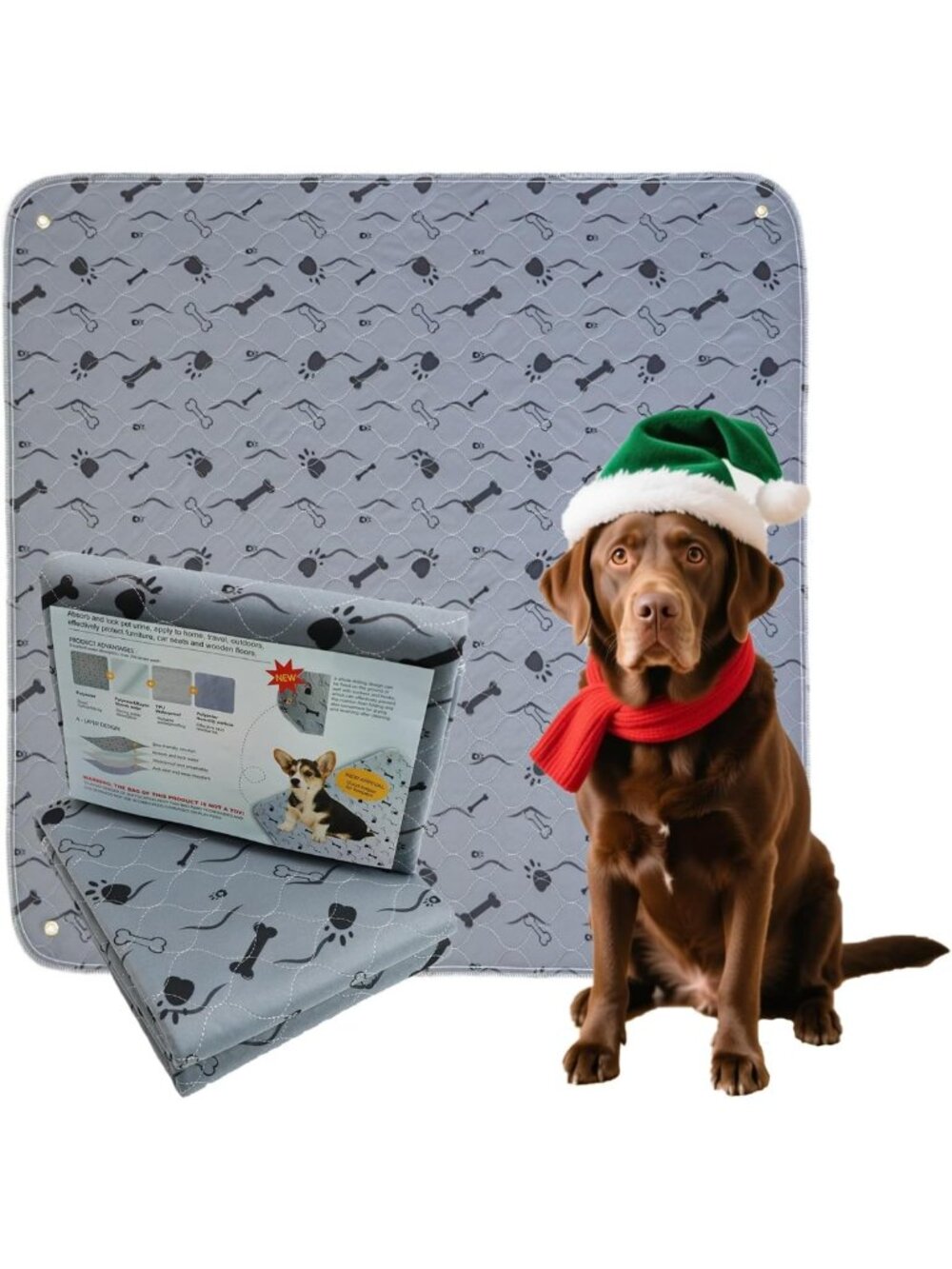 Washable Waterproof Dog Pee Pad | Heavy Absorbent Reusable Training Mat 36x48